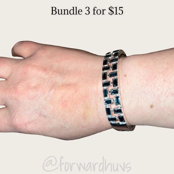 Bundle Sale 3 for $15 | JK Silvertone Hinge Bracelet | Fair Condition Read - Picture 3 of 11